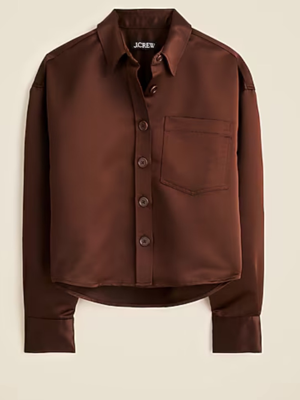 NWT J.Crew Étienne cropped button-up shirt in duchesse satin